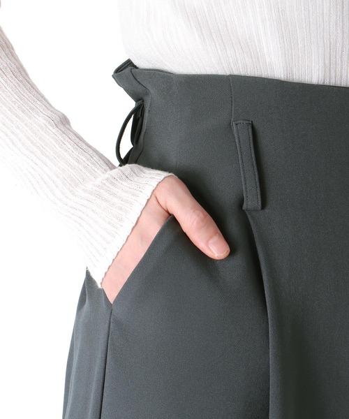 Jines（ジネス） パンツ ハイウエストワイドカーブパンツ レディース