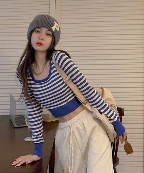 「shopnikoniko」 長袖ニット フリー ブラック レディース_画像3