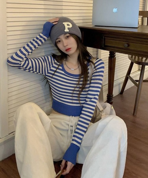 「shopnikoniko」 長袖ニット フリー ブラック レディース_画像4