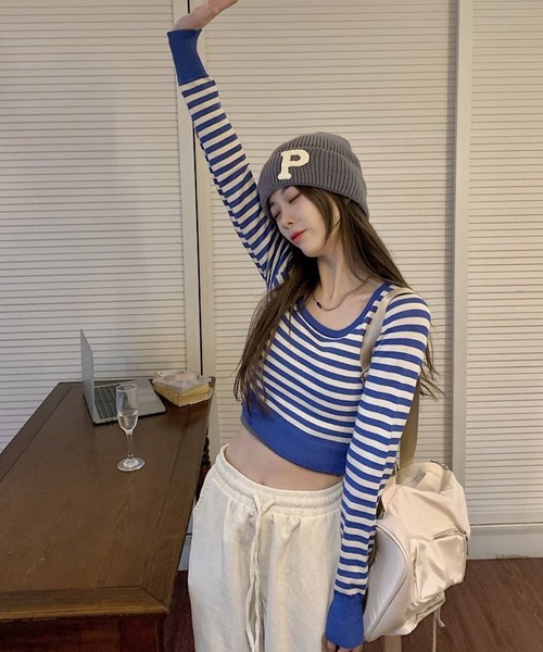 「shopnikoniko」 長袖ニット フリー ブラック レディース_画像9