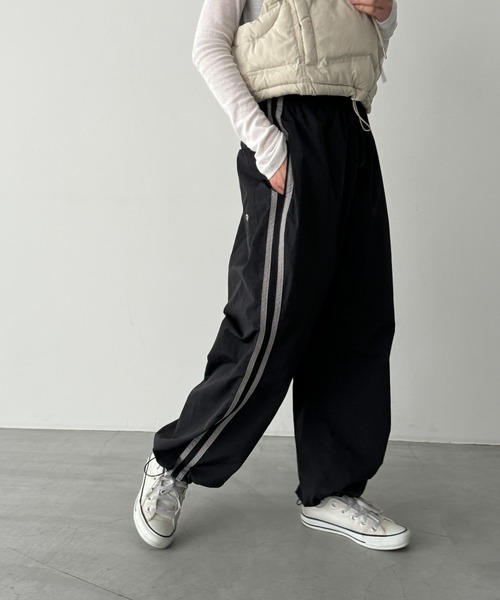 「CANAL JEAN」 イージーパンツ MEDIUM ブラック レディース_画像7