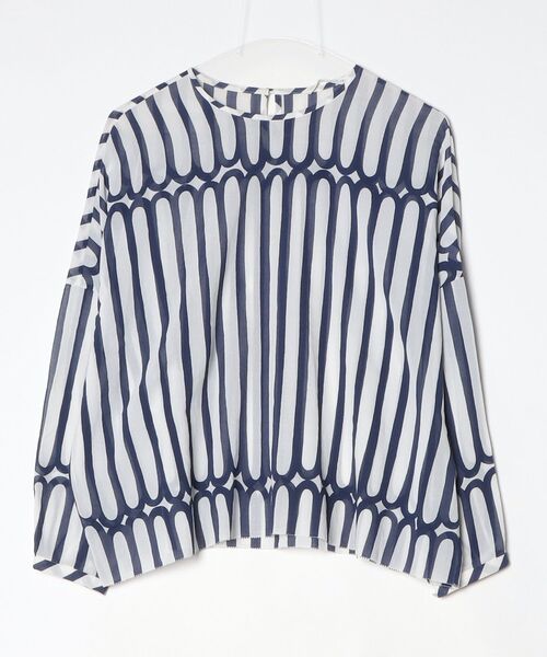 mina perhonen（ミナペルホネン） ストライプ柄長袖ブラウス 38