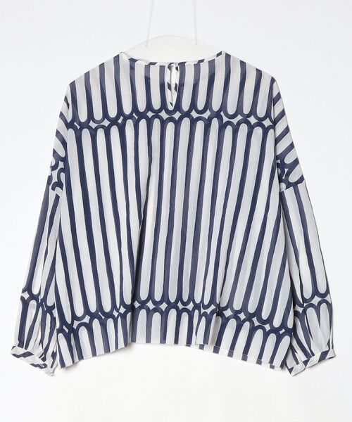 「mina perhonen」 ストライプ柄長袖ブラウス 38 ホワイト レディース_画像2