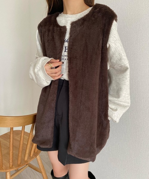 「callautia」 ベスト X-LARGE ブラック レディース_画像9