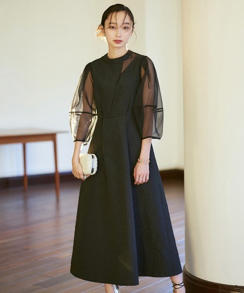 RUIRUE BOUTIQUE（ルイルエブティック） 7分袖ワンピース M ブラック