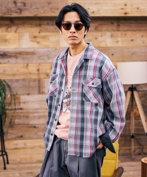 BAYFLOW（ベイフロー） シャツ マドラスヘビーチェックシャツ メンズ