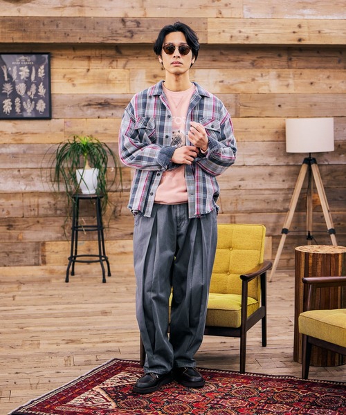 BAYFLOW(ベイフロー) シャツ マドラスヘビーチェックシャツ メンズ BAYFLOW(ベイフロー) シャツ マドラスヘビーチェックシャツ メンズ