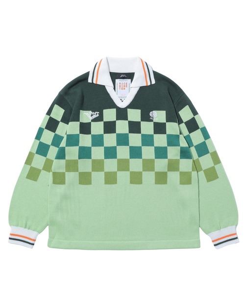 セーター ニット RICE NINE TEN KNITTING CHECKRD SOCCER JERSEY KN-CH-SOC メンズ レディースの画像