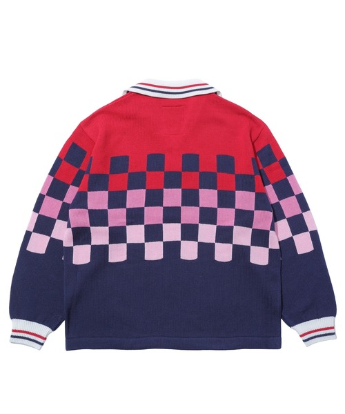 セーター ニット RICE NINE TEN KNITTING CHECKRD SOCCER JERSEY KN-CH-SOC メンズ レディースの画像