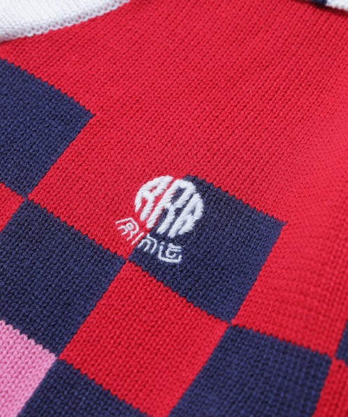 セーター ニット RICE NINE TEN KNITTING CHECKRD SOCCER JERSEY KN-CH-SOC メンズ レディースの画像
