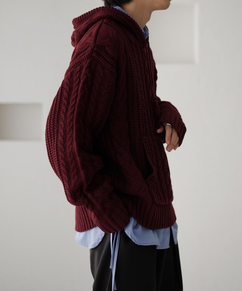 「epnok」 長袖ニット SMALL グレイッシュベージュ メンズ_画像3