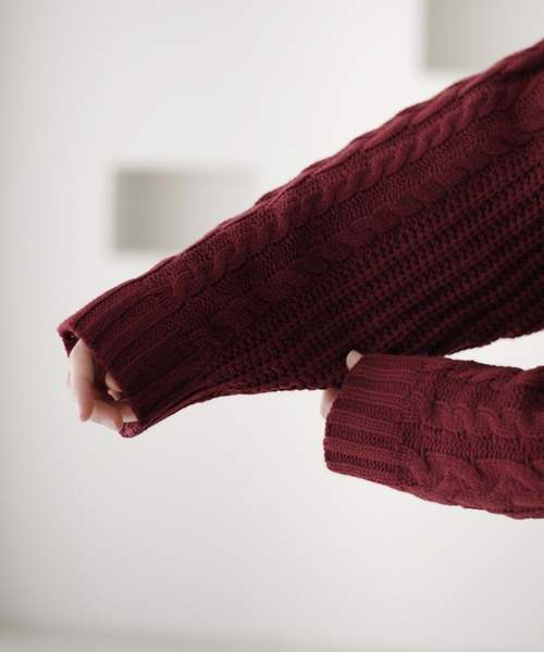 「epnok」 長袖ニット SMALL グレイッシュベージュ メンズ_画像7