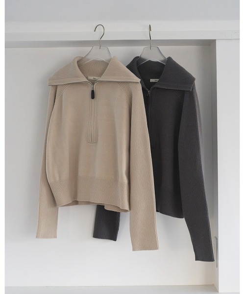 anuke（アンヌーク） ニット セーター Zip Rib Knit レディース