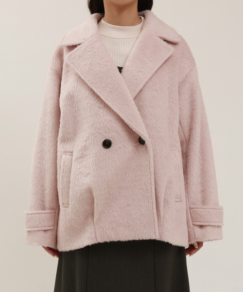 「TRUDEA」 ピーコート MEDIUM チャコールグレー レディース_画像2