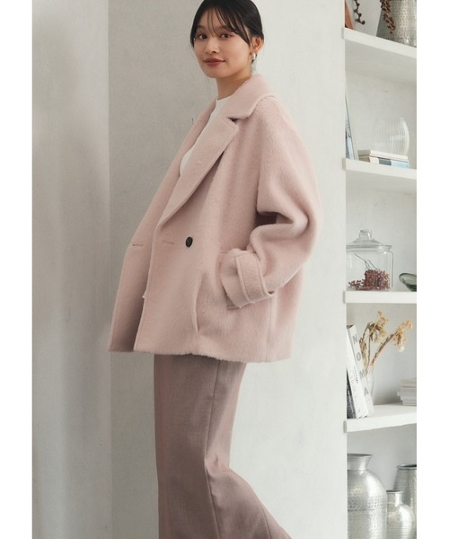 「TRUDEA」 ピーコート MEDIUM チャコールグレー レディース_画像9