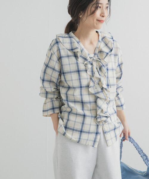 オシリス osrs フリル付きチェック柄タンクトップ チェック柄フリルタンクトップビキニ/水着 | SEA DRESS