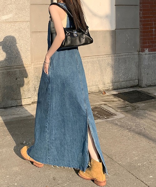 「meJane」 サロペットスカート S ブルー レディース_画像2