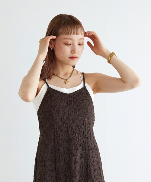 「w closet」 キャミソールワンピース FREE オフホワイト レディース_画像2