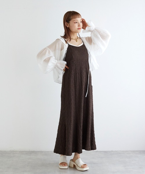 「w closet」 キャミソールワンピース FREE オフホワイト レディース_画像5