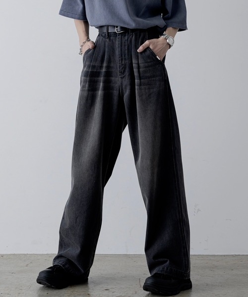 「INTER FACTORY」 デニムパンツ SMALL ブラック メンズ_画像3