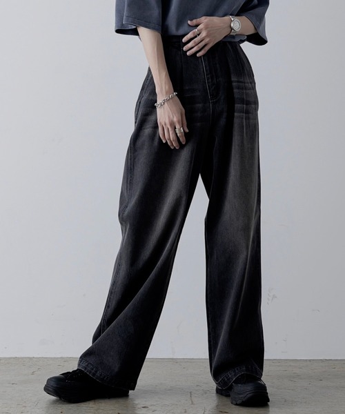 「INTER FACTORY」 デニムパンツ SMALL ブラック メンズ_画像4