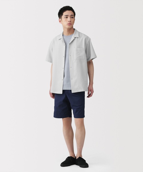 無印良品（MUJI） シャツ 紳士 風を通すストレッチサッカーオープン