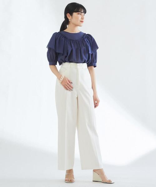 「TIARA」 デニムパンツ 3 アイボリー レディース_画像3