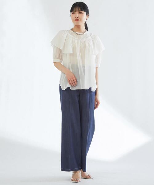 「TIARA」 デニムパンツ 3 アイボリー レディース_画像8
