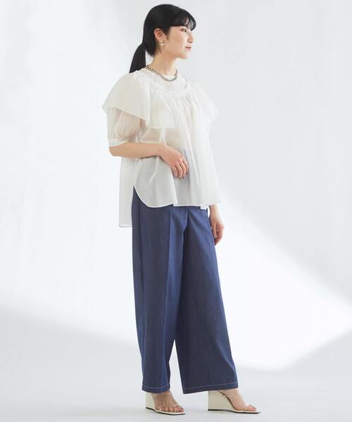 「TIARA」 デニムパンツ 3 アイボリー レディース_画像9