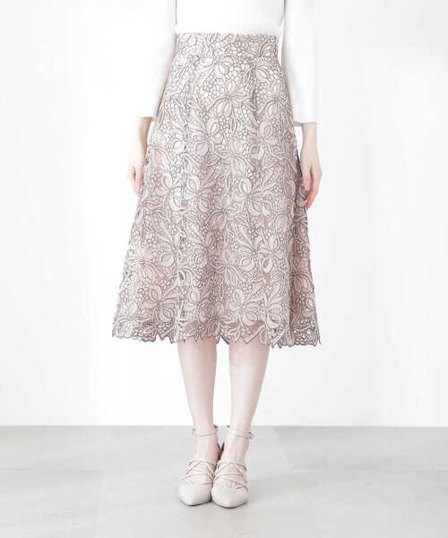 「PROPORTION BODY DRESSING」 フレアスカート SMALL ベージュ レディース_画像3