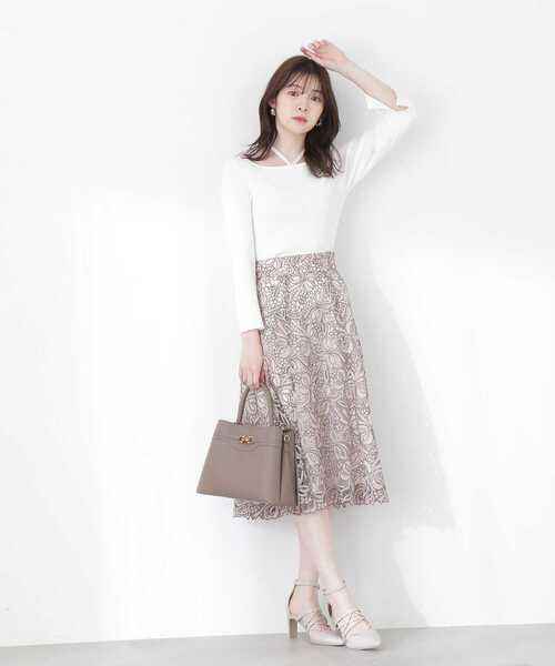 「PROPORTION BODY DRESSING」 フレアスカート SMALL ベージュ レディース_画像8
