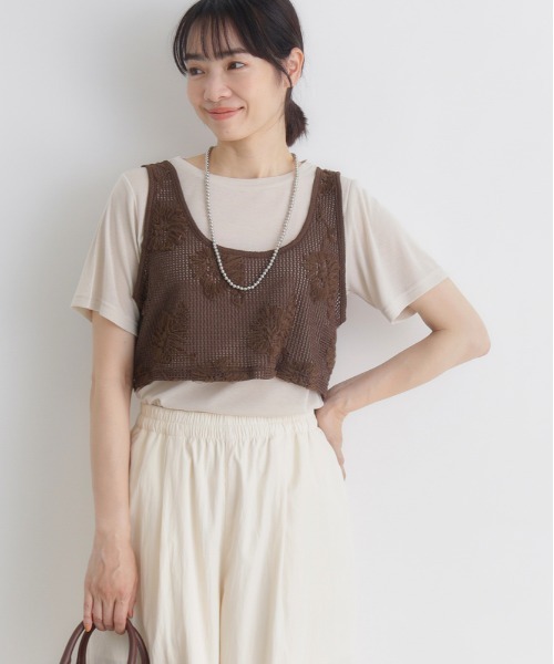 BACK NUMBER ベスト ジレ BACK NUMBER(バックナンバー)シアー刺繍