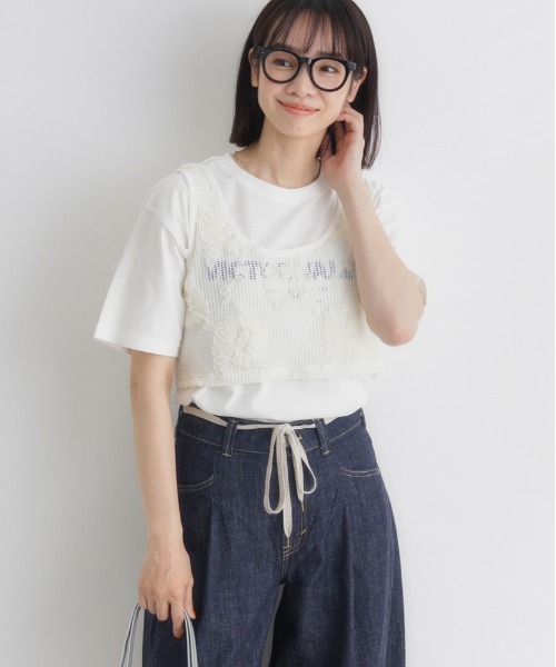BACK NUMBER ベスト ジレ BACK NUMBER(バックナンバー)シアー刺繍