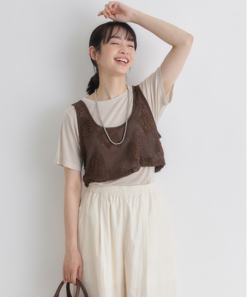 BACK NUMBER ベスト ジレ BACK NUMBER(バックナンバー)シアー刺繍
