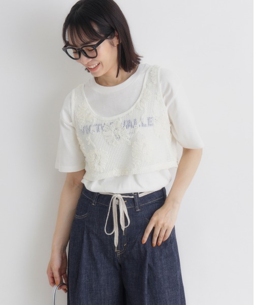 BACK NUMBER ベスト ジレ BACK NUMBER(バックナンバー)シアー刺繍