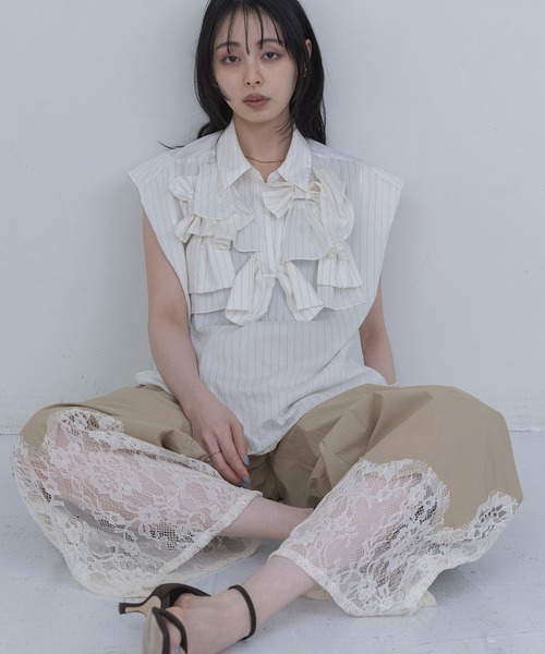 Eimee Law（エイミーロウ） ブラウス シャツ ランダムリボン タック