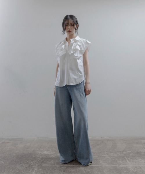 Eimee Law（エイミーロウ） ブラウス シャツ ランダムリボン タック 