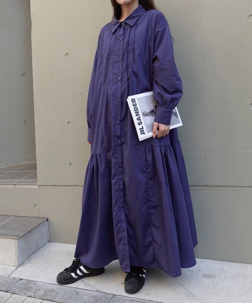 CORNERS by KR」 シャツワンピース M サックスブルー レディース