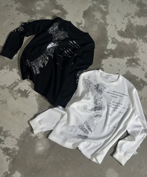 「A'GEM9」 長袖Tシャツ FREE ホワイト メンズ_画像6