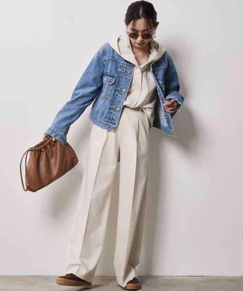 「CHIC STYLE」 デニムジャケット 3L ブルー レディース_画像4