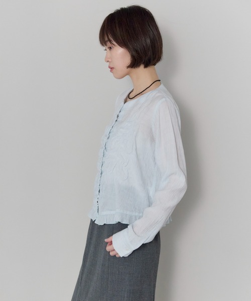 「leimn」 長袖ブラウス FREE サックスブルー レディース_画像7