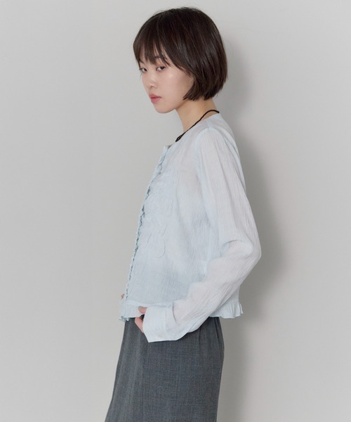 「leimn」 長袖ブラウス FREE サックスブルー レディース_画像8
