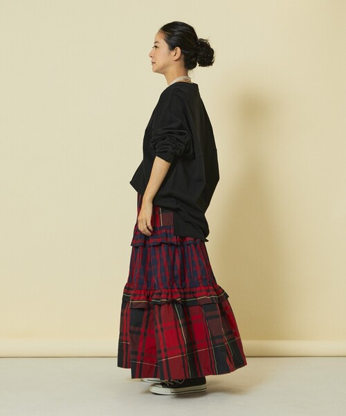 「Freada」 フリルスカート ONE SIZE レッド レディース_画像5