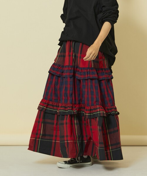 「Freada」 フリルスカート ONE SIZE レッド レディース_画像10
