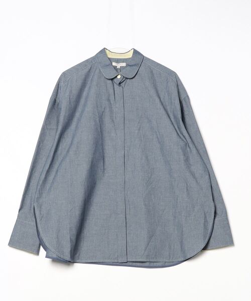「Yori」 長袖シャツ 38 ネイビー レディース_画像2
