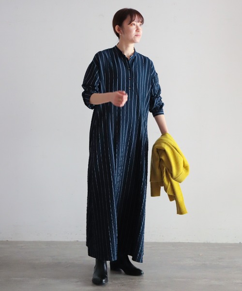 「NOMBRE IMPAIR」 長袖ワンピース FREE グレー レディース_画像6