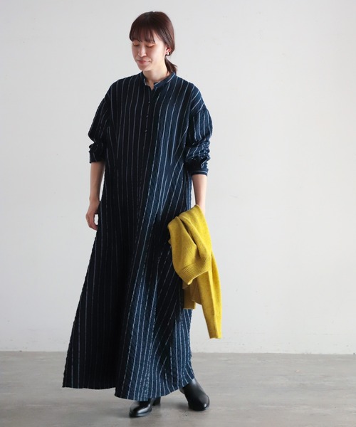 「NOMBRE IMPAIR」 長袖ワンピース FREE グレー レディース_画像8