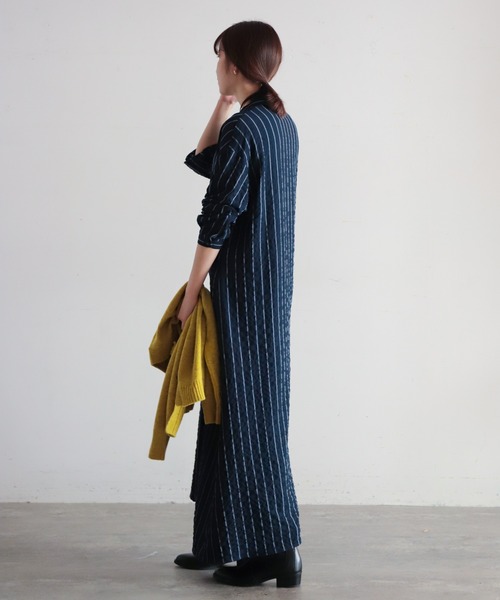 「NOMBRE IMPAIR」 長袖ワンピース FREE グレー レディース_画像9
