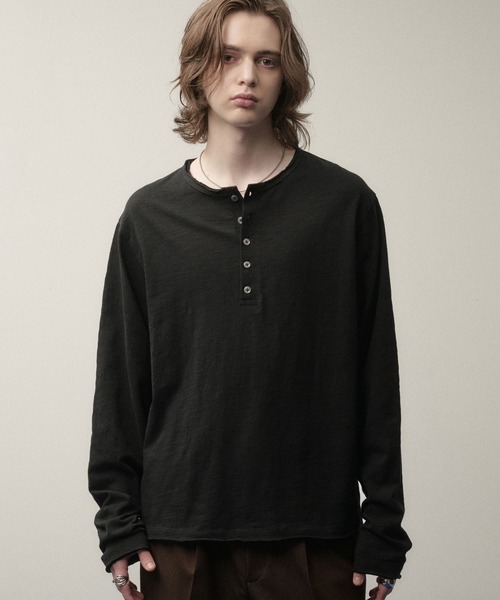 Stone  ヘンリーネック SELLE GLANT（セレグランテ） ヘンリーネック tシャツ HENRY NECK SLUB