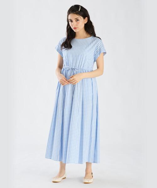 「To b. by agnes b.」 半袖ワンピース 38 ブルー レディース_画像3